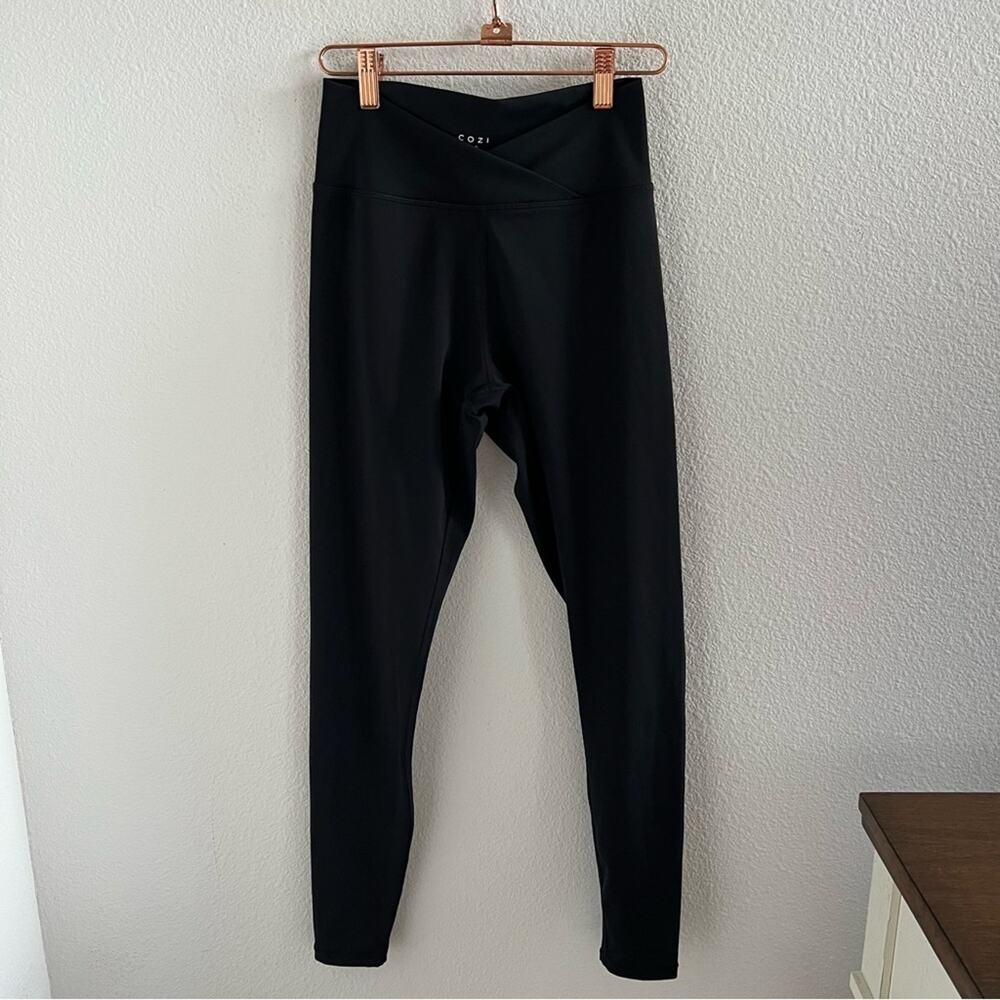 Cozi Cross Front Leggings Ultra Black Active Tights Athleisure Small